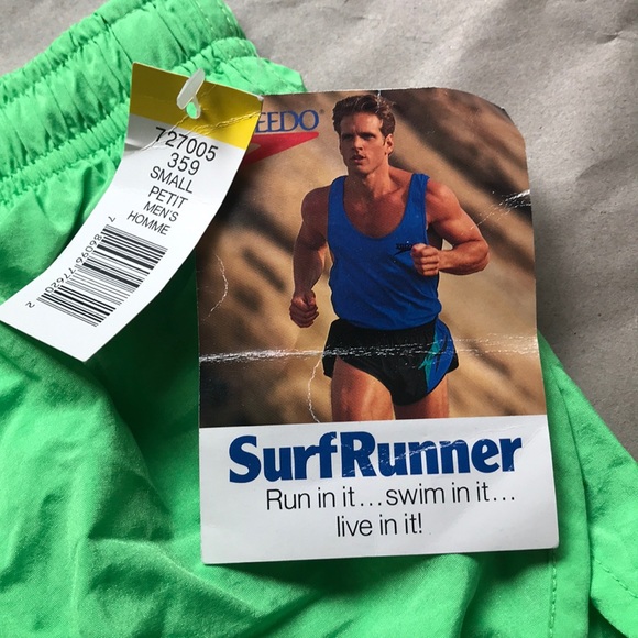 NWT Speedo SURF RUNNER Short Green Small - Picture 3 of 8